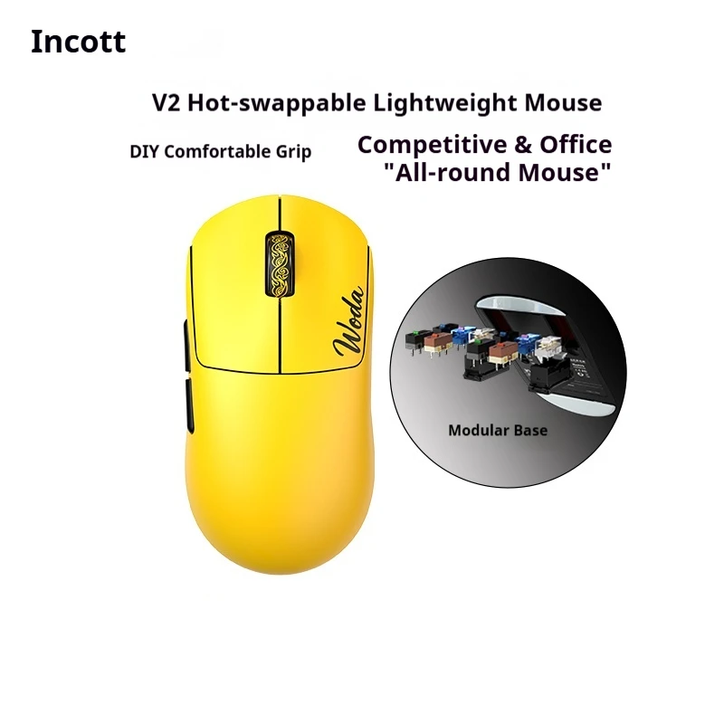 인코트 G23 V2 Se/Pro 마우스 세 가지 모드 8K 핫 스왑 무선 게이밍 마우스 맞춤형 인체공학적 PC 게이머 액세서리 마우스 선물