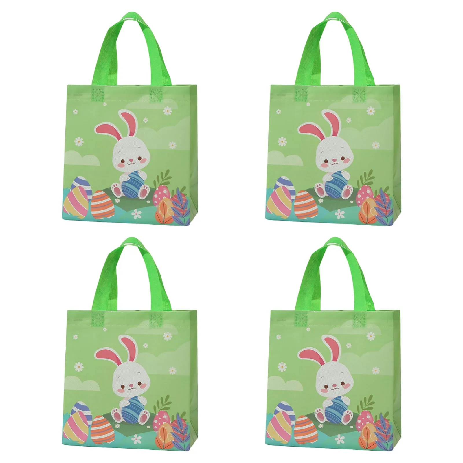 

Пасхальные подарочные пакеты с ручкой в виде кроликов, 4 шт., нетканые мешки в виде кроликов, разноцветные пакеты для подарка с яйцами, счастливая Пасха, искусственные украшения, сувениры