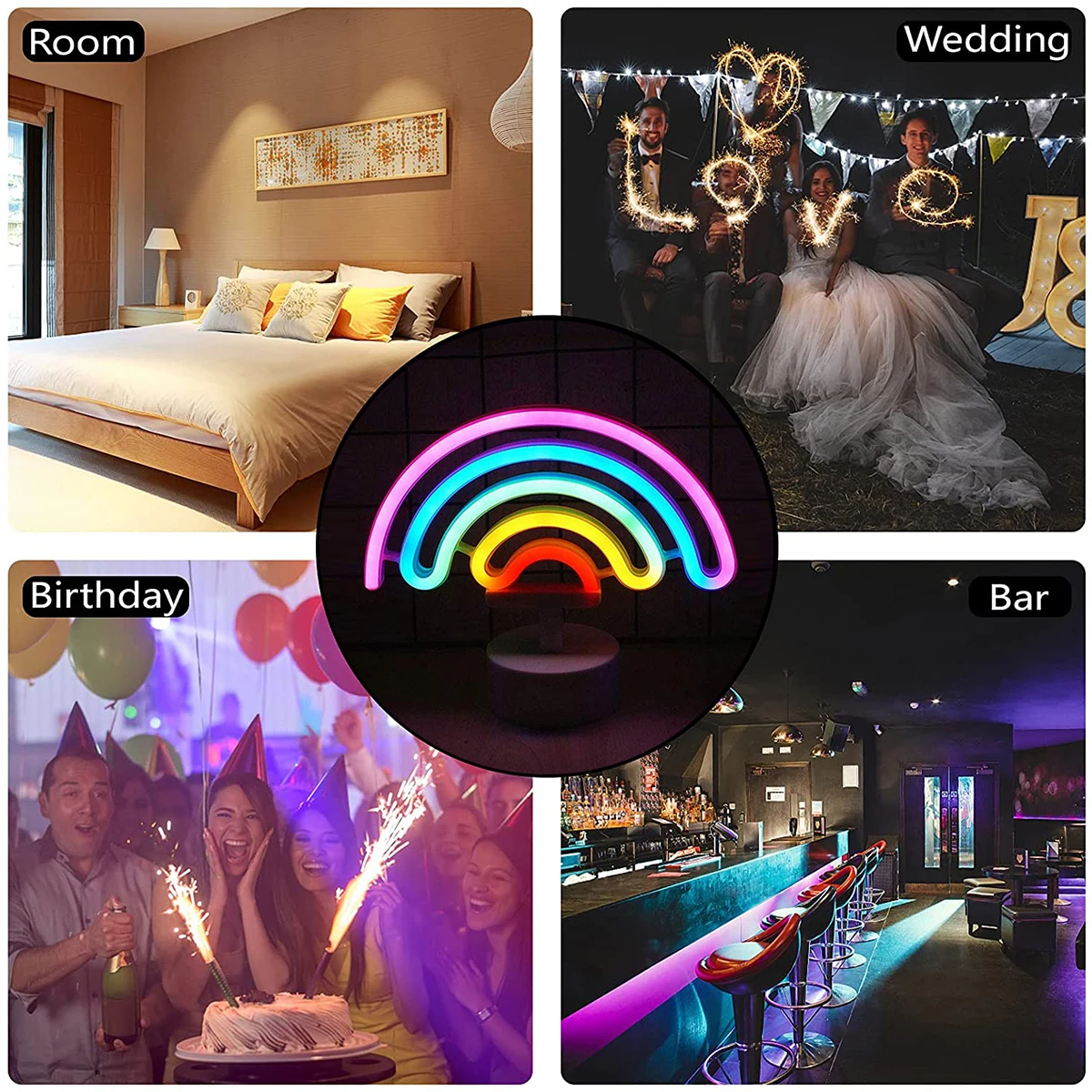 Luce al neon a LED per decorazione con 64 colori RGB, luce di ambiente