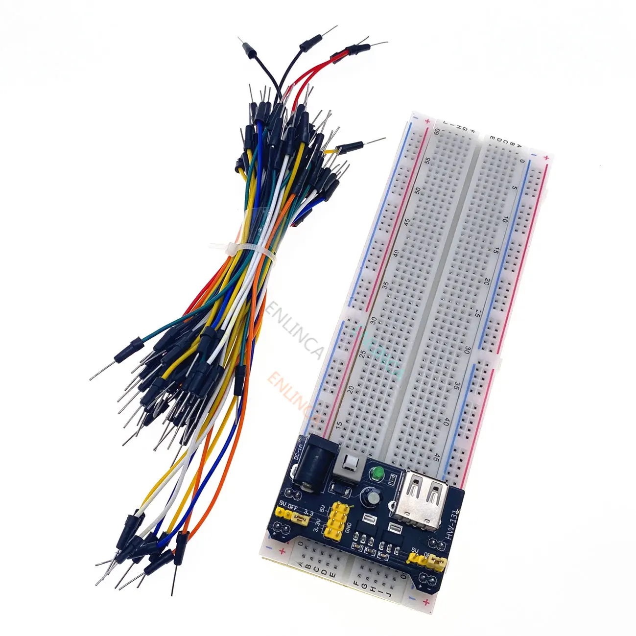 

Original 3.3V/5V MB102 Breadboard power module+MB-102 830 points Solderless Prototype Bread board kit +65 Flexible jumper wires