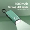 Flashlight Lighting Phone Power Bank 5000mAh Portable Mini Fast Charging Charger Large Capacity Power Banks with Built-in Cables 1