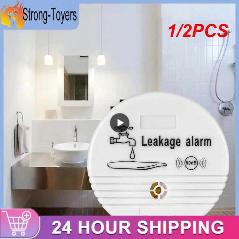 

1/2PCS TopvicoWater Leakage Sensor Alarm Detector 90dB Voice Wireless Water Leak Detector House Safety Home Security Alarm