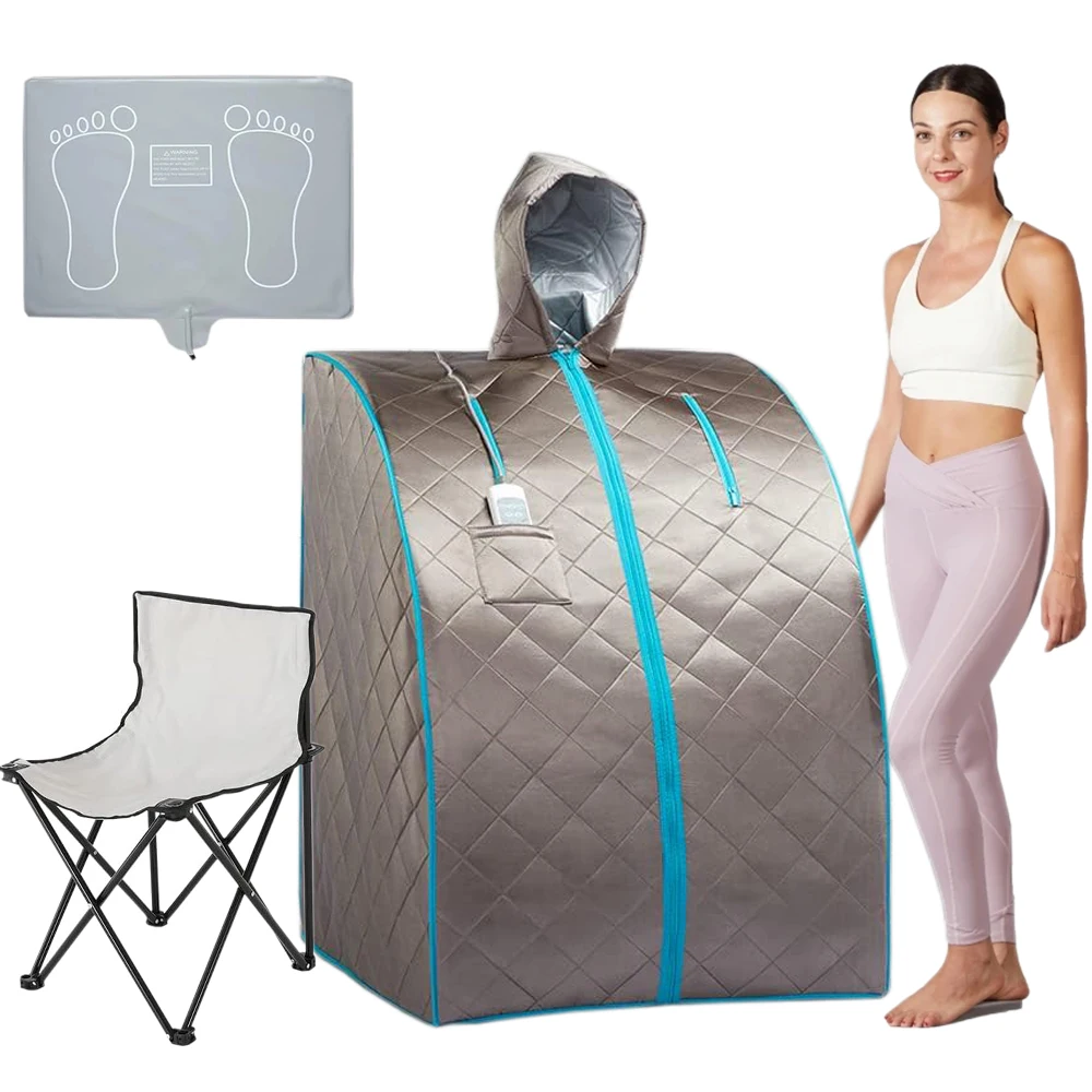 

Infrared Sauna Portable Personal Sauna, Full Body Home SPA Tent, Separate Heating Foot Pad and Chair for Relaxation at Home