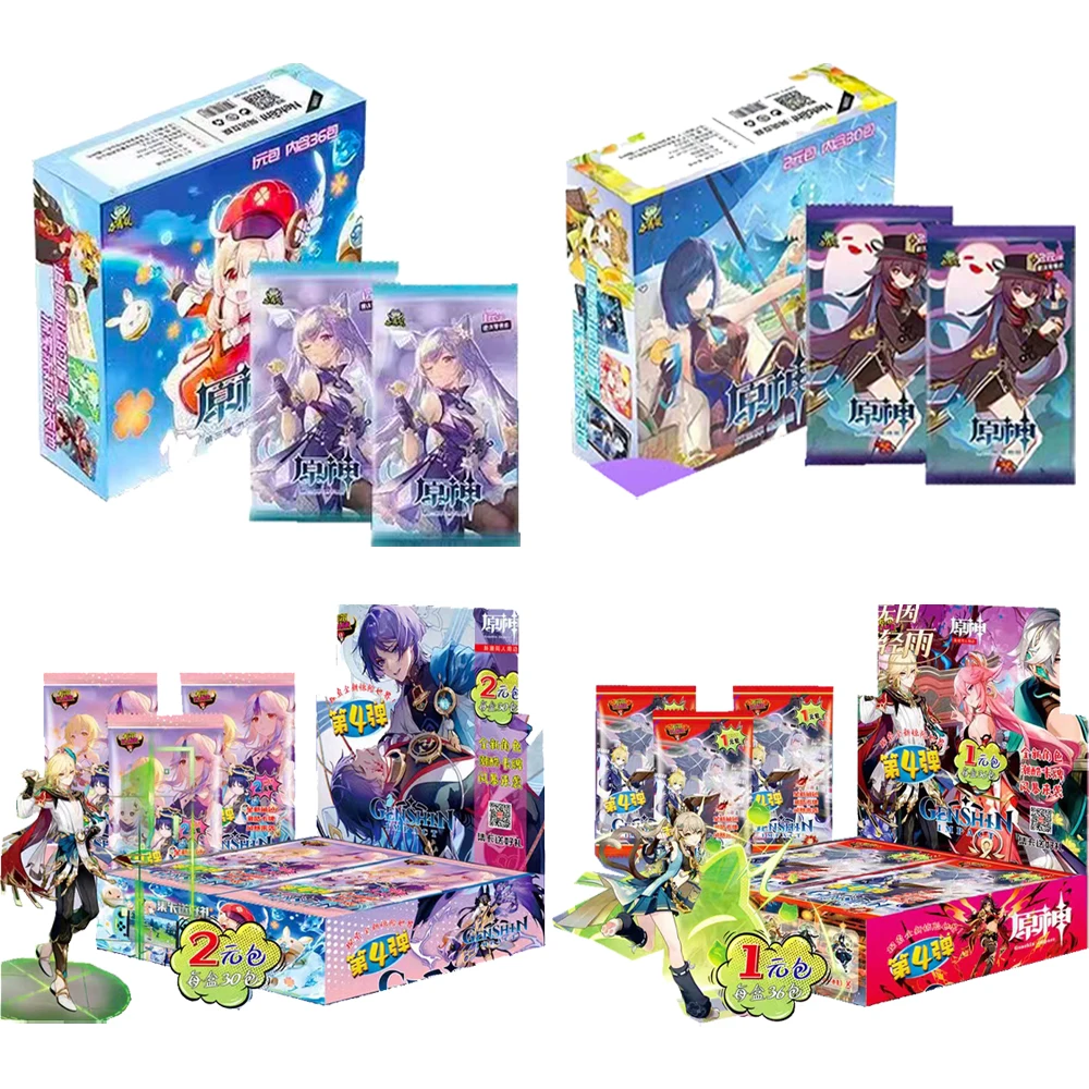 

New Genshin impact Card Anime Game TCG Collection Pack Booster Box Rare SSR Surrounding Table GiftNew Children Toys For Family