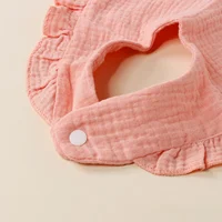 Offre spéciale enfants bavoir ensemble coton mousseline enfant en bas âge bébé confort salive couleur Dorp forme serviette solide avec bouton enfant bavoirs 6