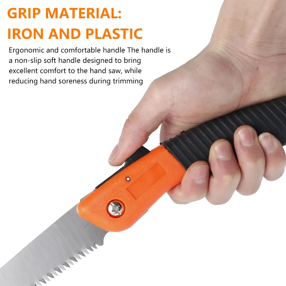 Folding Saw Gardening Pruning Saw folding saw Portable Camping Outdoor Survival Cutting Trimming Tool 65# Steel Sharp Teeth 150 mm