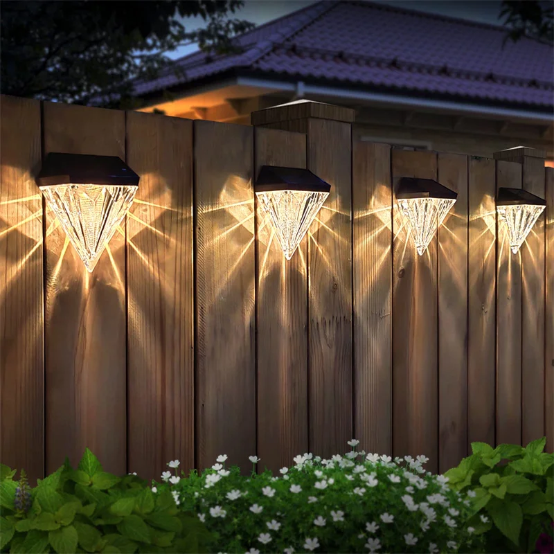 

Warm White Garden Landscape Step Deck Lights LED Solar Lamp Balcony Fence Lights Outdoor Waterproof Path Stair Wall Lighting