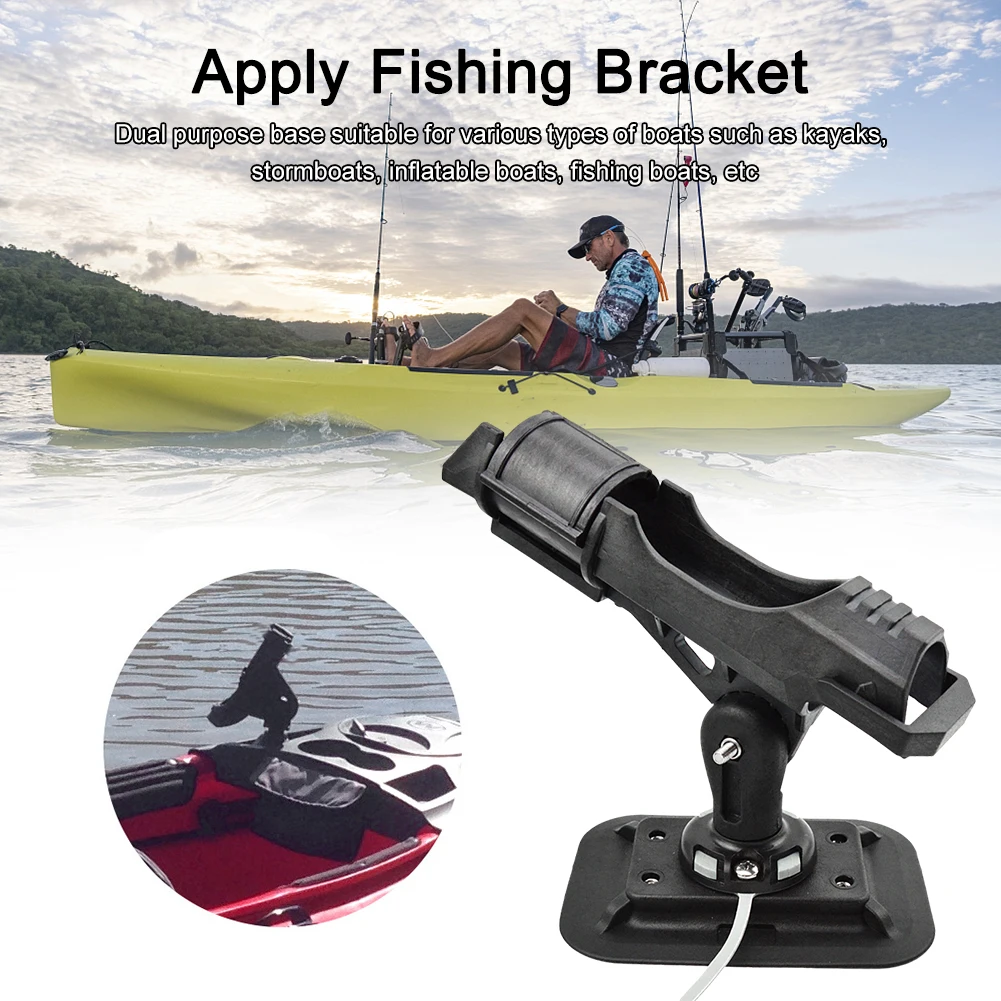 Inflatable Boat Accessory Fishing Rod Holder Fix Pole Mount Angle Bracket  Collapsible Kayak Fishing Pole Bracket for Dinghy Raft
