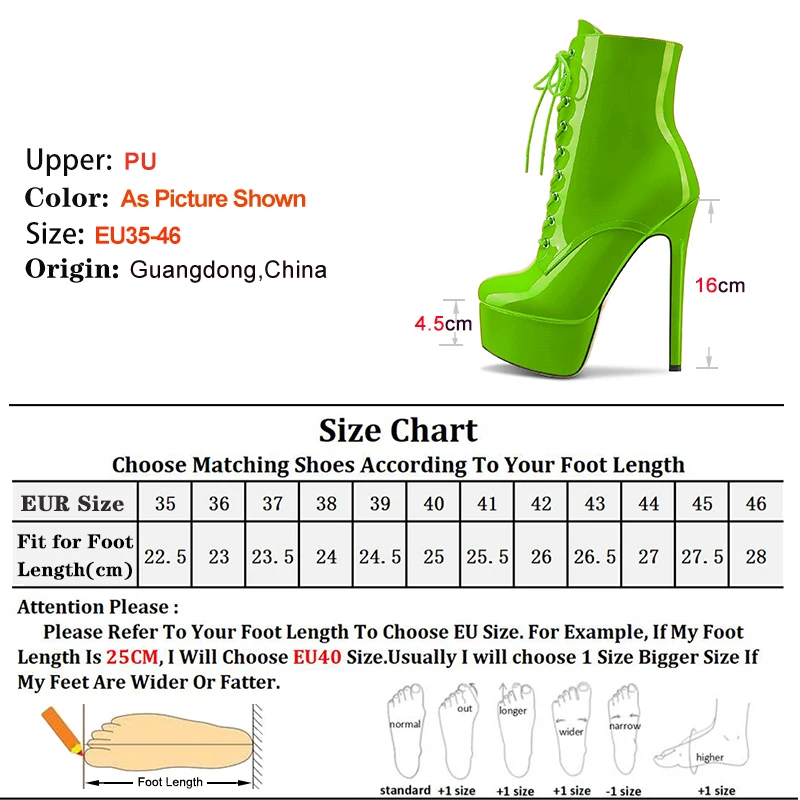 Europe And America Lady Short Boots Sexy Super High Heel Woman Boots Round Toe Patent Leather Waterproof Platform Stiletto Shoes