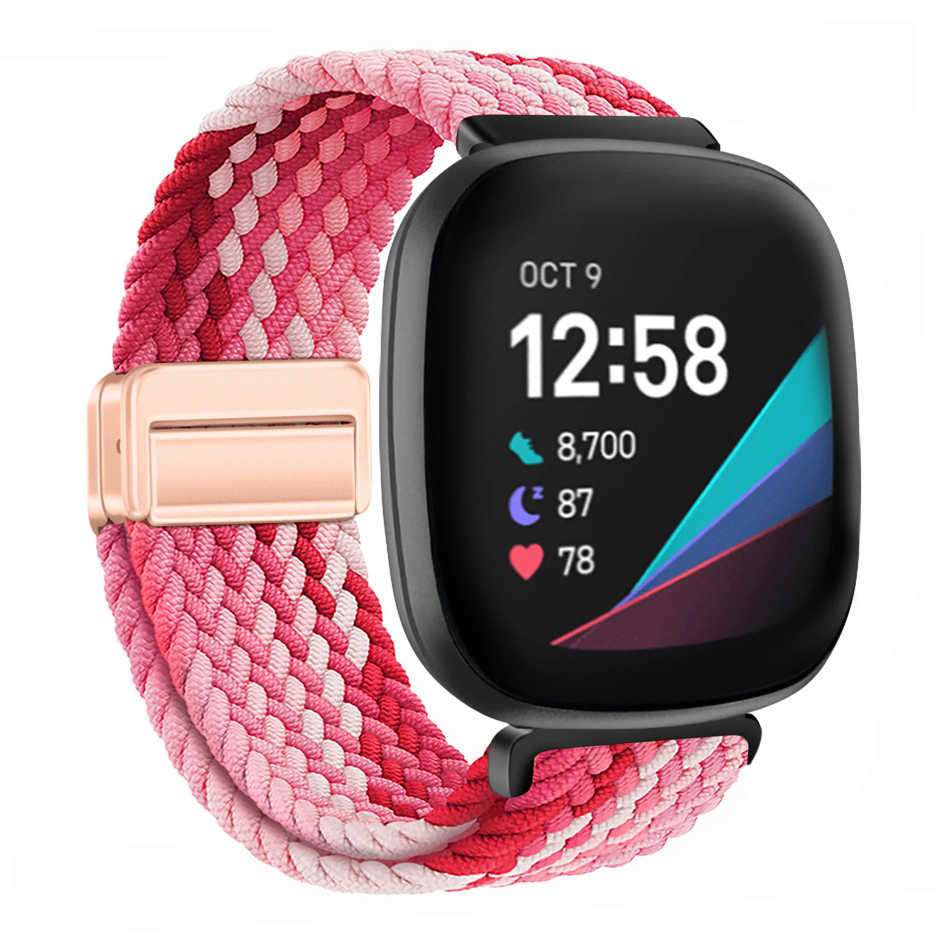 Sporty Nylon Braided Loop Strap - Magnetic Breathable Bracelet Wristband Belt Accessory