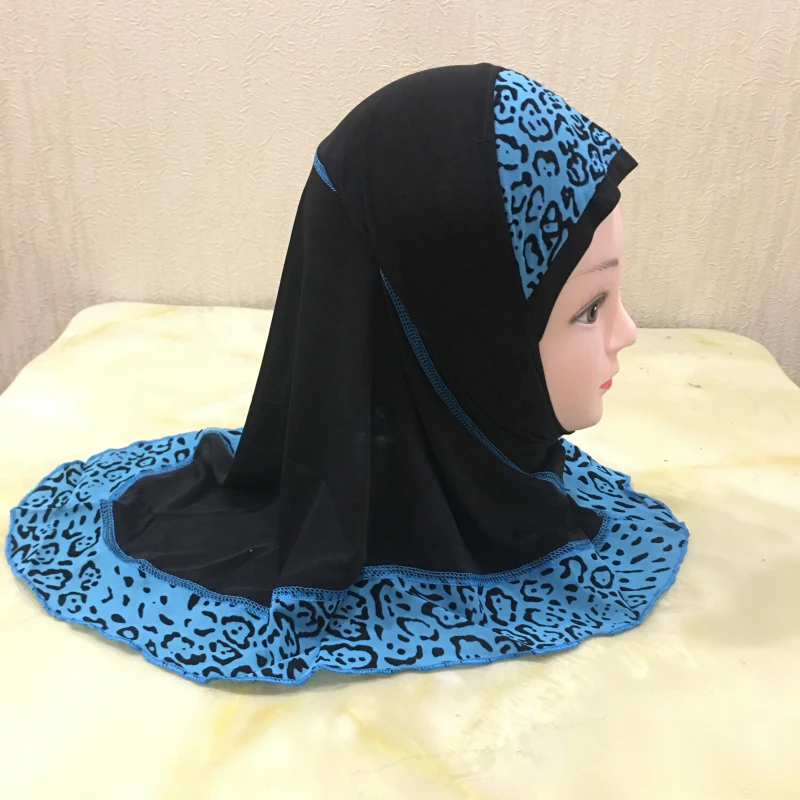 H083 Small Girl Printed Al amira Hijab Fit 2-6 Years Old Kids Pull on Islamic Scarf Headscarf muslim headwear head scarf hijab headscarf hijab hats