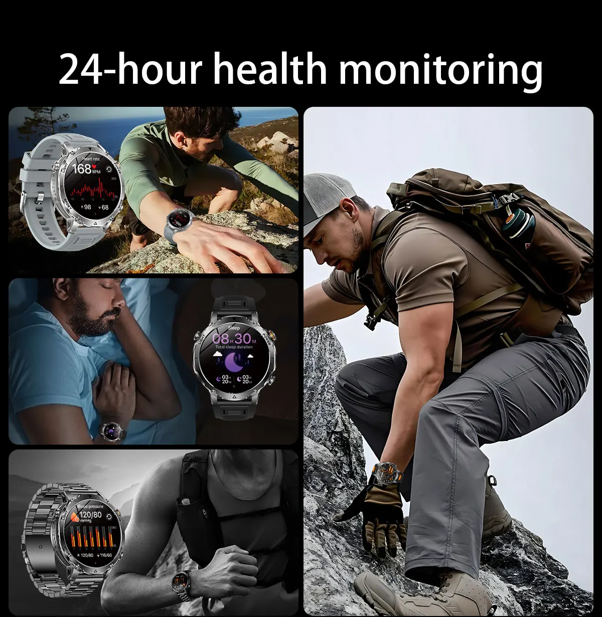 Military Smart Watch For Men Gps Waterproof With Strong Flashlight_voghion.com