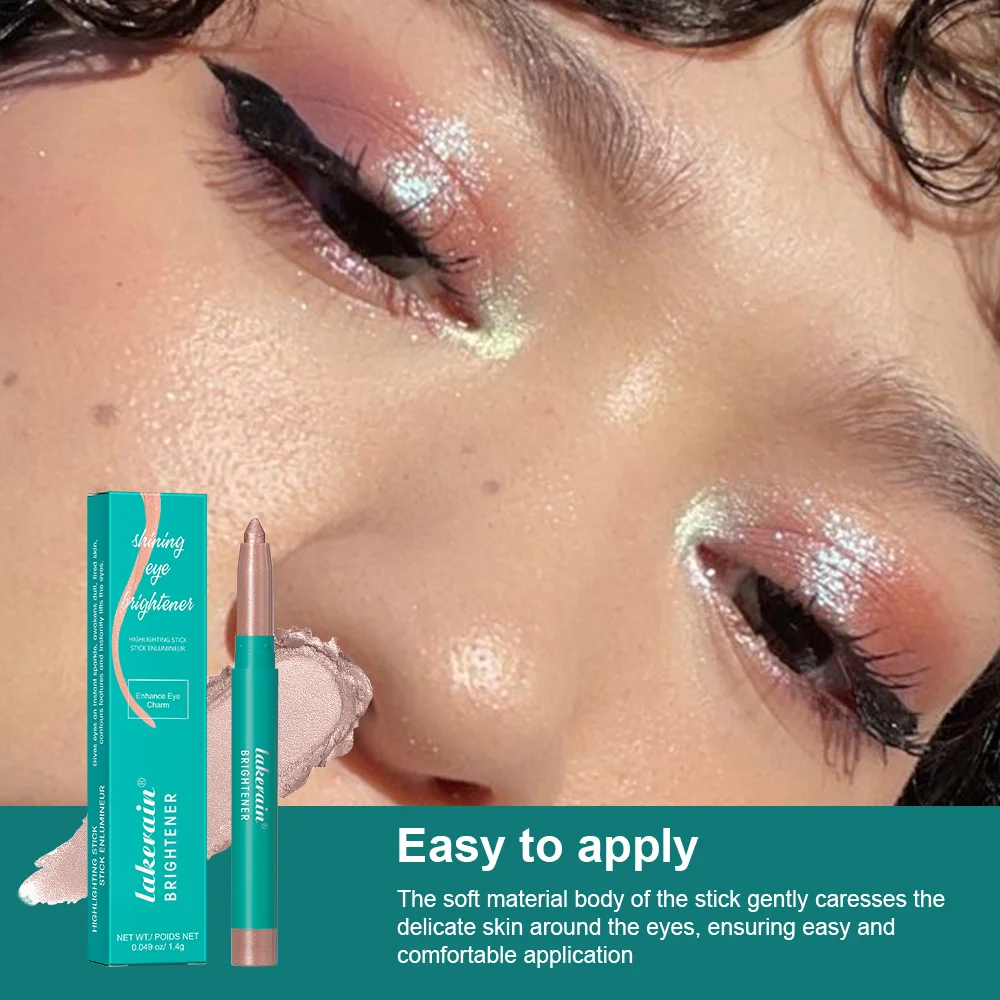 Eyeshadow Stick Single Color Pearl Eyeshadow Eyeliner Pearlescent Pencil Waterproof Glitter Pigment Brightening Makeup Eyeshadow Stick Cosmetics