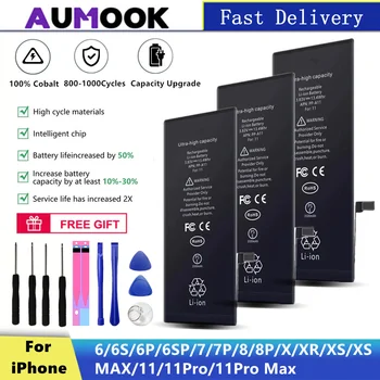 Battery For iPhone 6 6S 7 8 Plus X XS XR 11 Pro Max Mobile Phone Real High Capacity Replacement Batery For iPhone Battery
