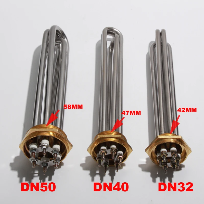 110V/220V/380V Industrial Immersion Water Heater Resistance DN32/DN40/DN50 Heater Element Pipe water heating rod