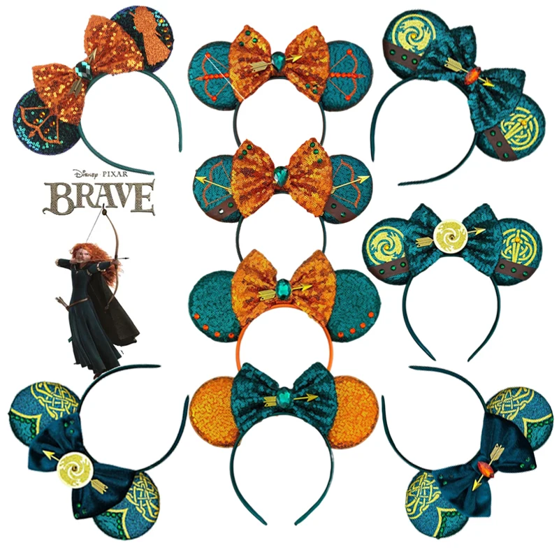 Pixar Brave Mickey Mouse Ears Fasce Donna Paillettes Bow Accessori Per Capelli Ragazza 0.03 Archer Hairband Kid Princess Headwear Gift