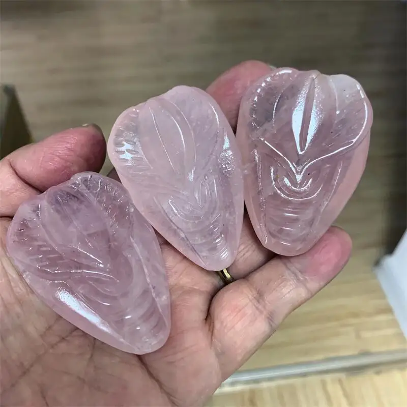 5.5cm Natural Crystal Rose Quartz Hand Source of Life Healing Stone Yoni Christmas Gift Collection Reiki Home Decoration Crafts 3