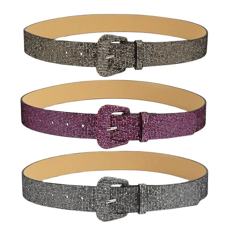 106 CM Long Women's Wide Belt 6-Color Retro Sequin PU Belt Dress Suit Belt Punk Style Belt Boutique Belt Accessories