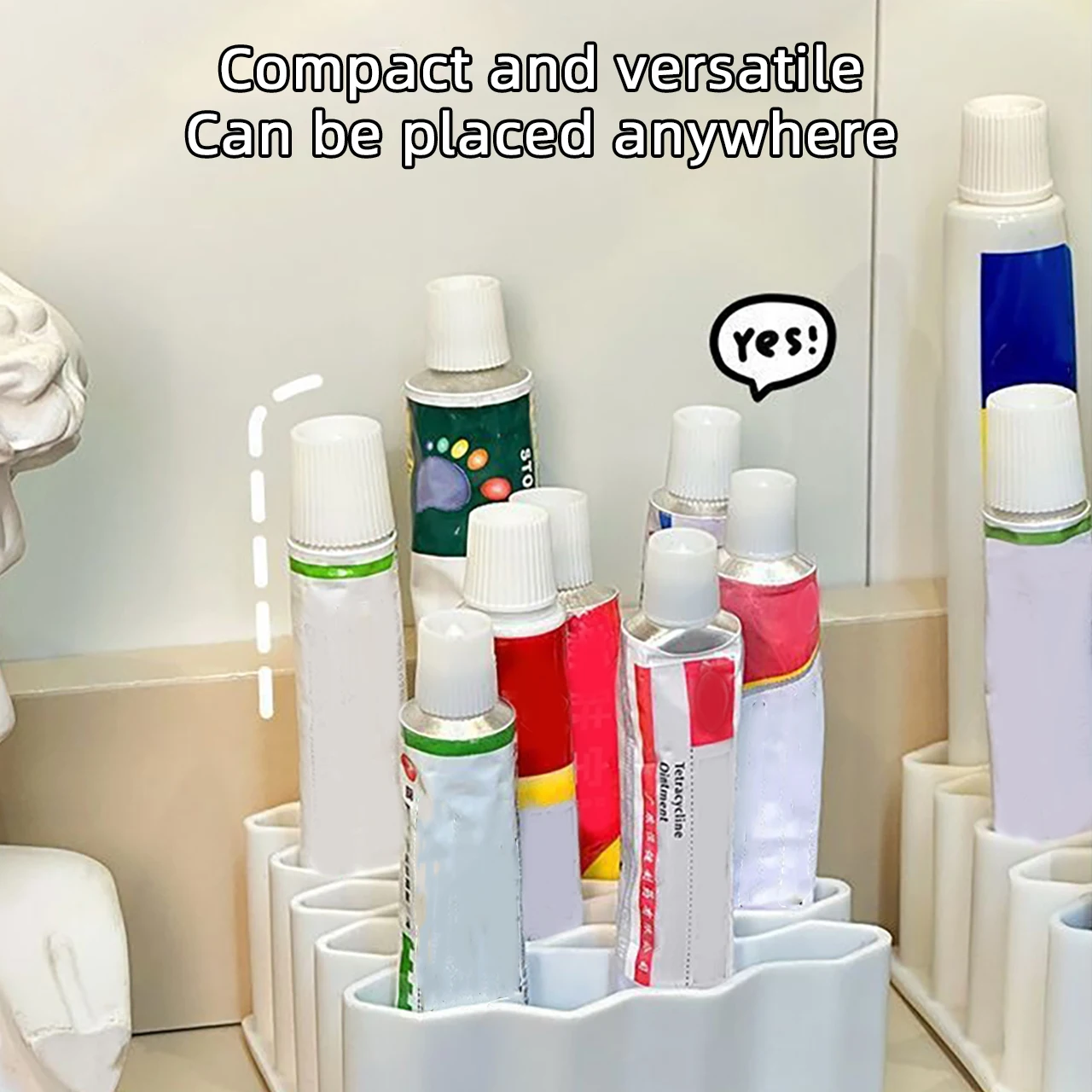 Silicone Medicine Ointment Storage Rack Desktop Tube Cosmetic Classification Holder Box Soft Organizer Case