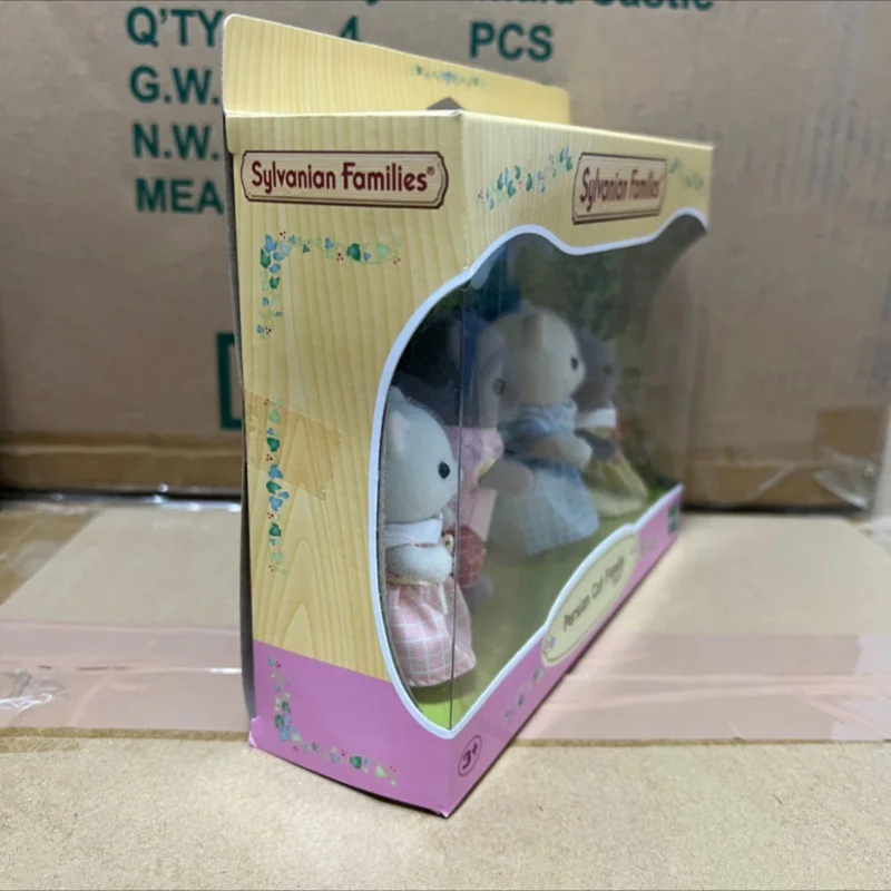 Original Sylvanian Families Anime Girl Persian Cat Family Series Figure Furniture Set Pvc Statue Model Doll Toys Gifts 4