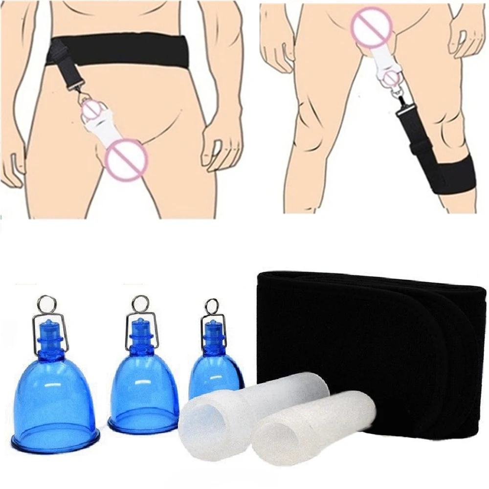 Male Sex Toys Male Extender Penis Stretcher Enlargement Vacuum Cup Enhancement Hanger Supply Cock Enlargement Trainning with glan sleeve