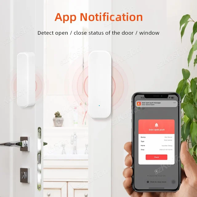 Tuya WiFi Zigbee Door Window Sensor Smart Home Security Protection Alarm System Door Open / Closed Detectors for Alexa Google 3