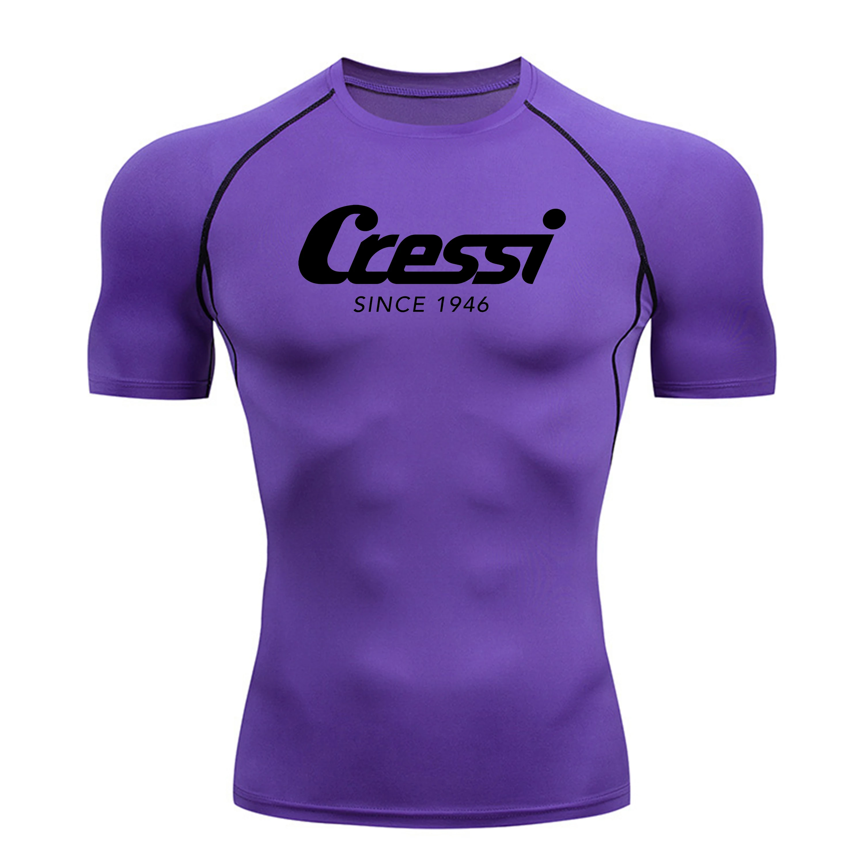 2026 Men Surf Sunscreen Diving Suit Rash Protection t-Shirt Swimsuit Tight Short-Sleeved Swimming Floating UV tee shirt homme