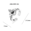 I Love You In 100 Languages Ring Wedding Memory Bridal Romantic Rose Crown Projection Ring for Women Girl Friend Ladies Gifts 3