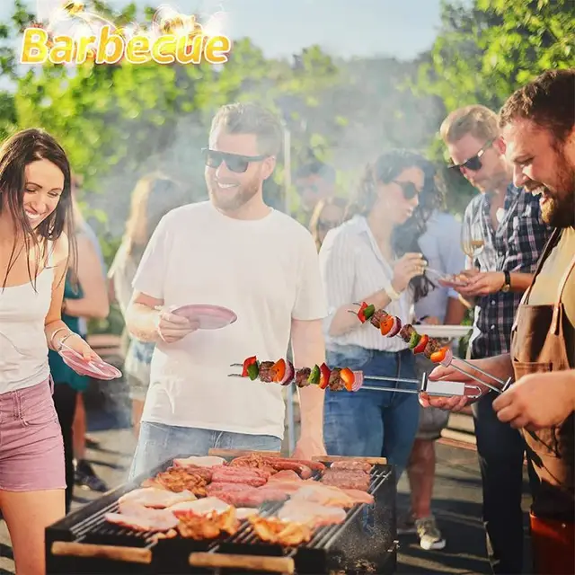Rozsdamentes Acél Félautomata Kettős Végű Barbecue Villa Bbq Kültéri Kemping Piknik Szerszám Hordozható Bot - Image 5