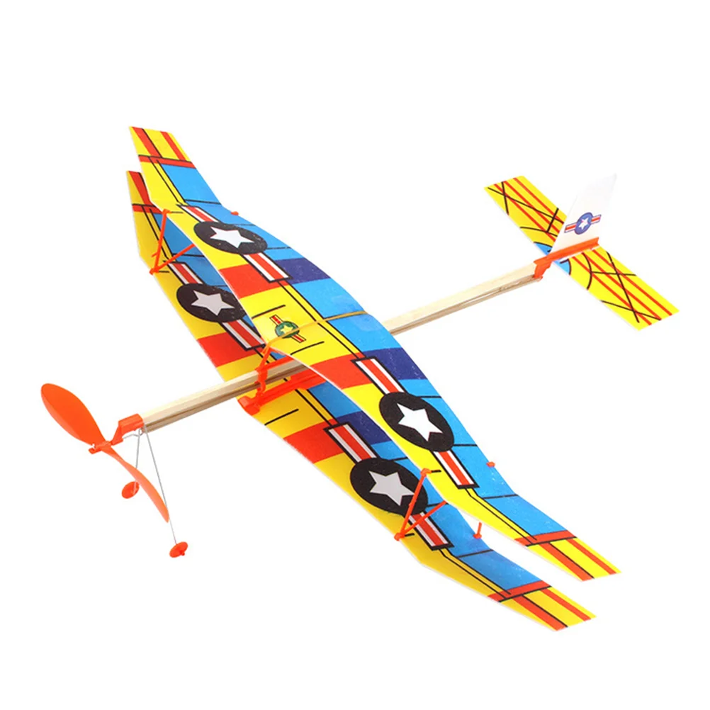 

Glider Planes Propeller Plane Toys 2Pcs Rubber Band Powered Aircraft Diy Airplane Model Puzzle Hand-Thrown Airplane Kids