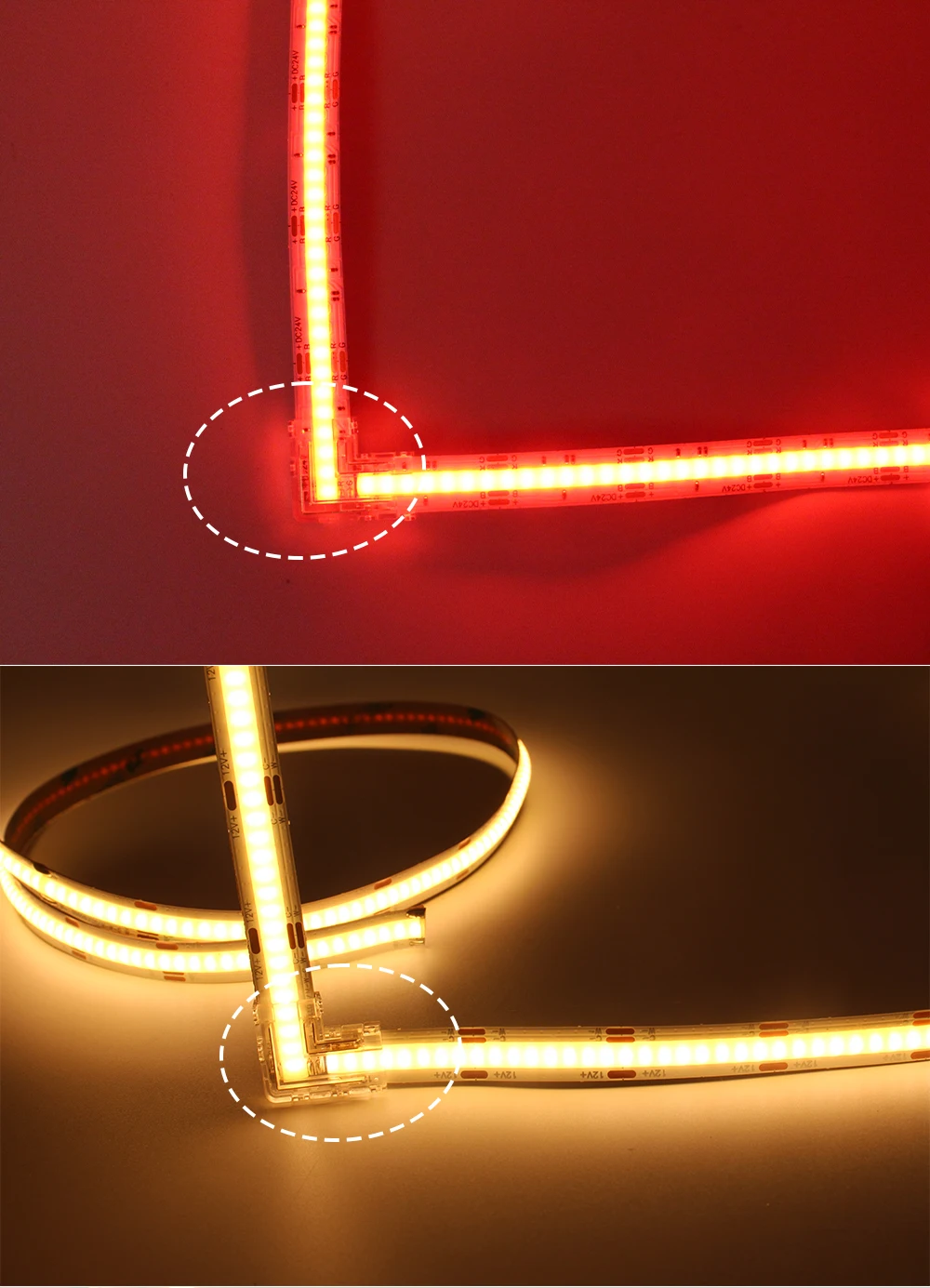 Lötfreier LED-Stecker, 2-polig, 5 mm, 8 mm, 10 mm, Streifen zum Streifen, Stromkabel, Überbrückungsklemme für RGB, CCT, COB, LED-Bandlicht – Detail 15