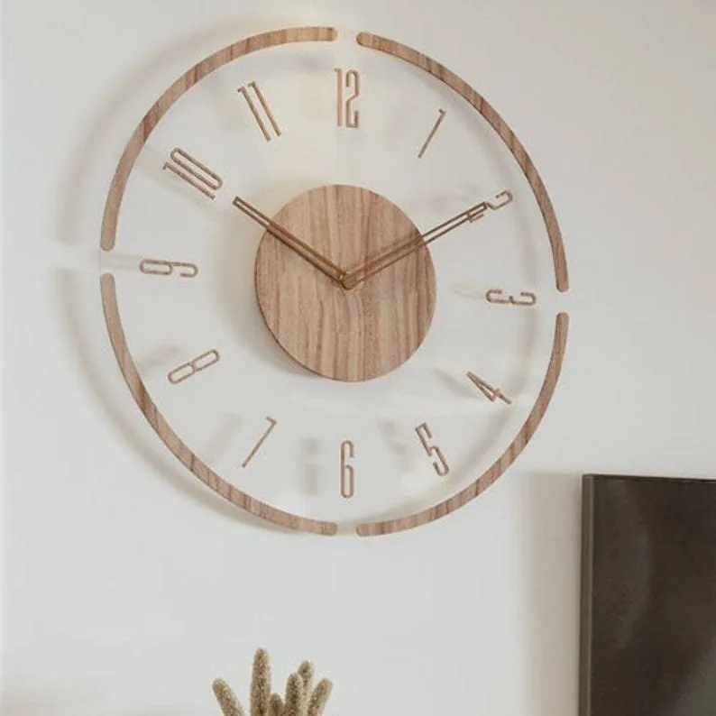 Creative transparent floating digital wall clock modern home decoration wall clock background