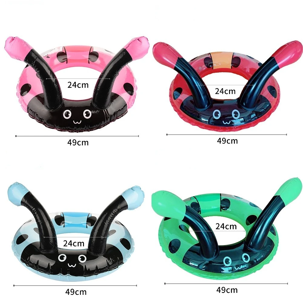 

Inflatable Baby Bath Swim Circle Floating Seat Ring Swimming Pool Toys Cute Multicolor Insects Ladybug Swimming Ring for Kids