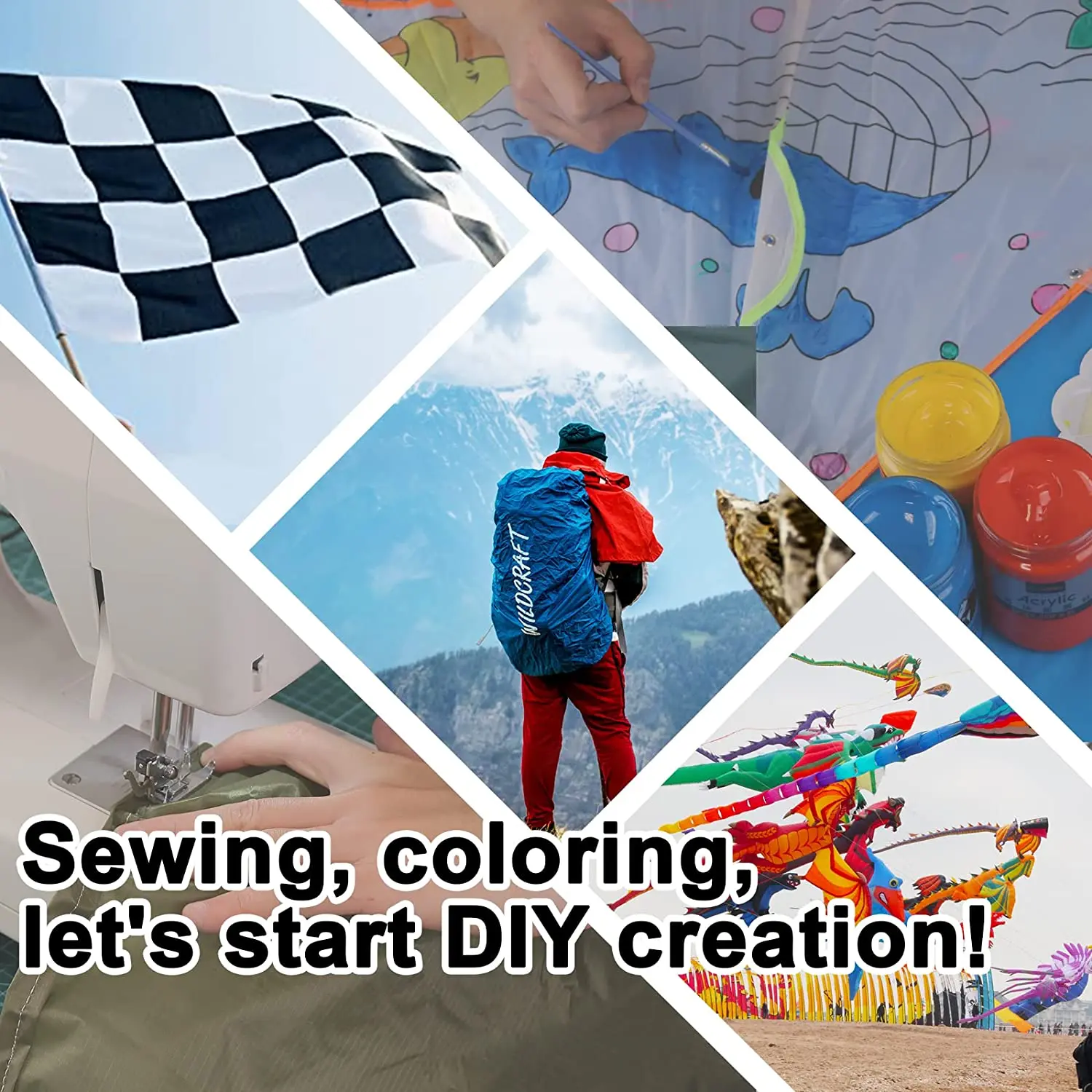 9KM 5m 40D Ripstop Nylon Fabric Waterproof Kite Fabric Lightweight 48g/m&sup2; THK 0.9mm for Line Laundry Kite & Bags DIY Material