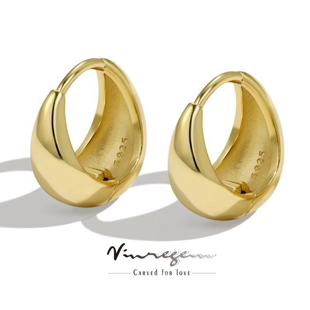 

Vinregem Elegant Vintage Hoop Earrings for Women 18K Gold Plated 925 Sterling Silver Cocktail Party Fine Jewelry Gifts Wholesale