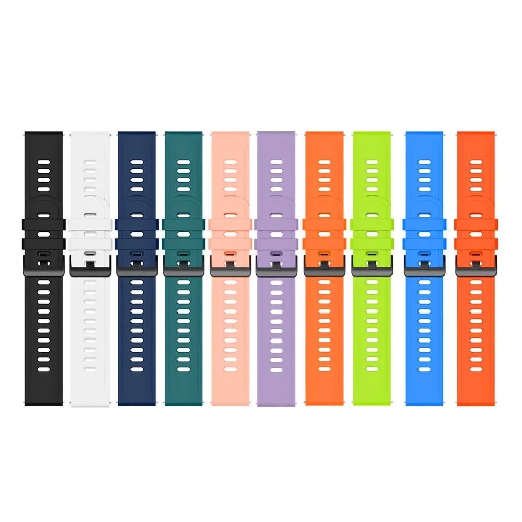 Premium Silicone Smartwatch Strap, 20-22mm - Vibrant Color Options