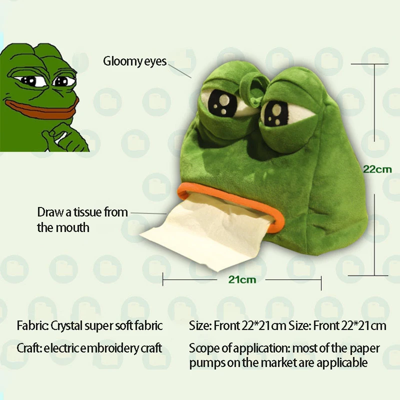 Sad Frog Creativity Tissue Case Personalized Decoration Living Room Kitchen Tissue Storage Box Holder Decoration Tissue Box Crea 3