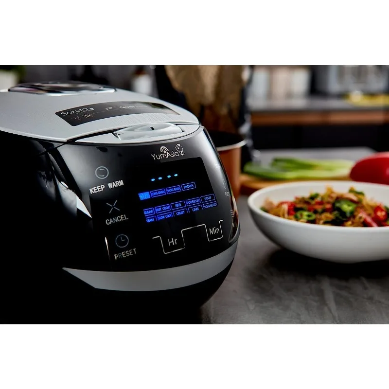 Yum Asia Sakura Rice Cooker with Ceramic Bowl and Advanced Fuzzy Logic (8 Cup, 1.5 Litre) 6 Rice Cook Functions, 6 Multicook 5