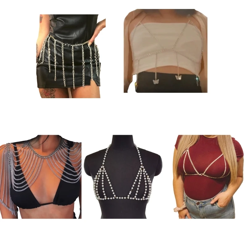 

Bra Chest Chain For Women Simple Hollow Out Body Chain Party Gift