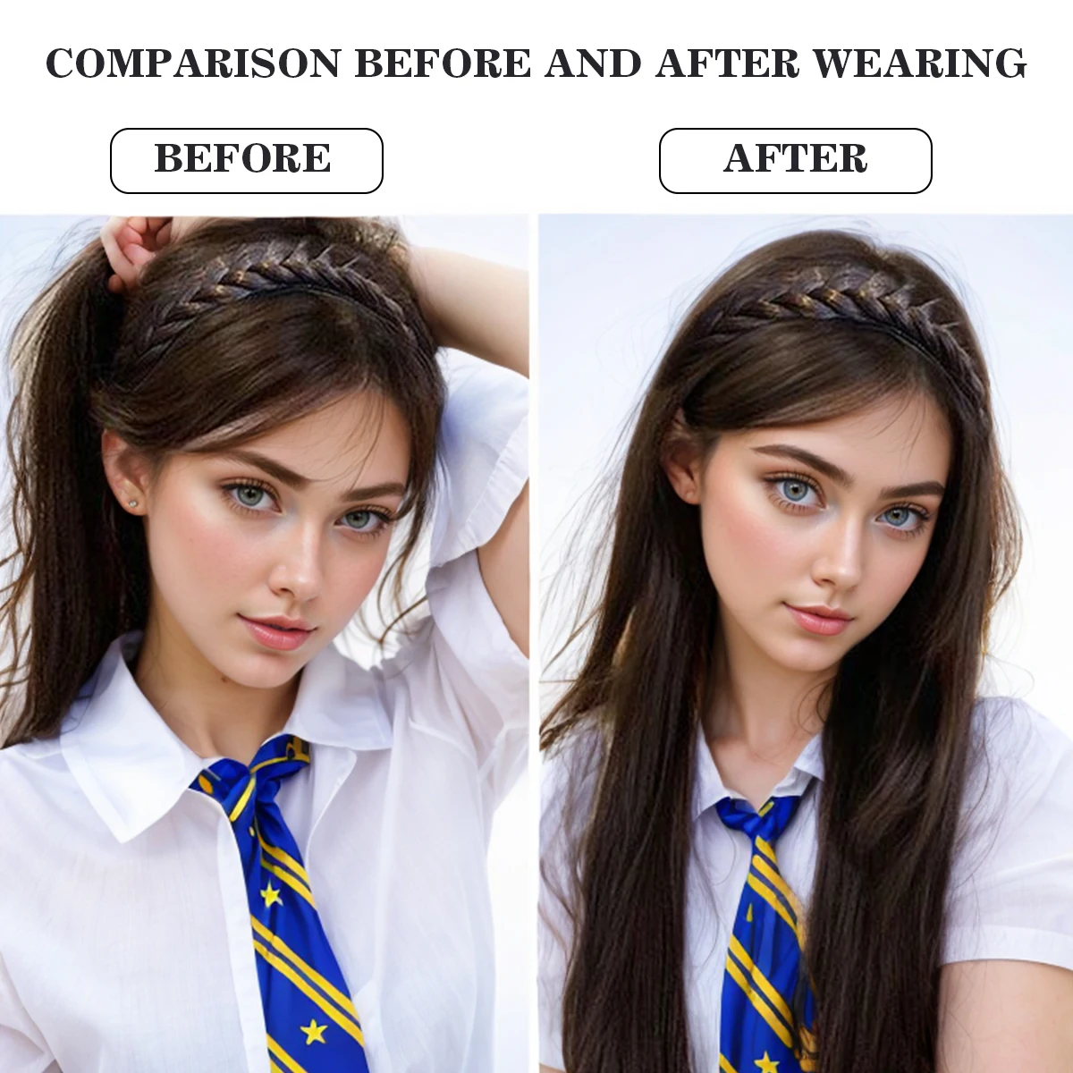 DUTRIEUX Synthetic Topper wig natural twist braids braids women's natural replacement block straight hair black brown