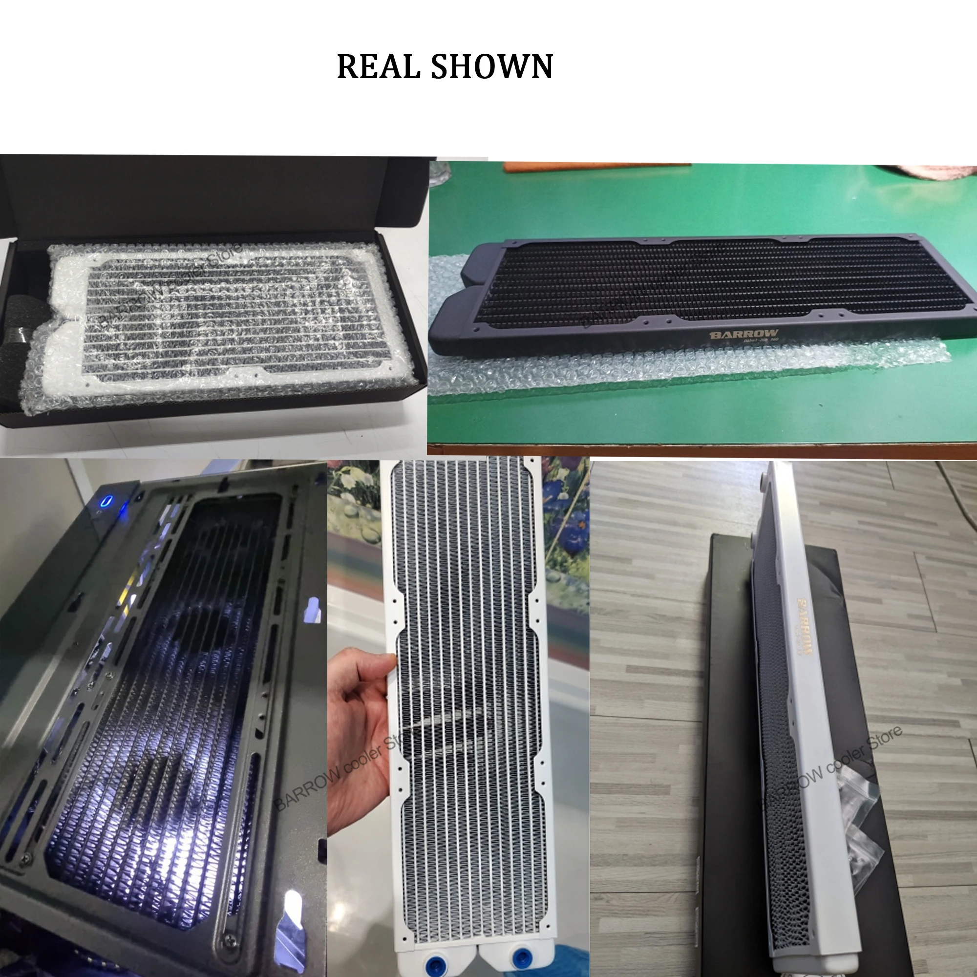 Barrow-radiador de Refrigeração a Água Cobre 20 mm de Espessura g1 Polegada Rosca Branco Preto 12cm Ventilador 240 360 mm 20 mm - Imagem 5