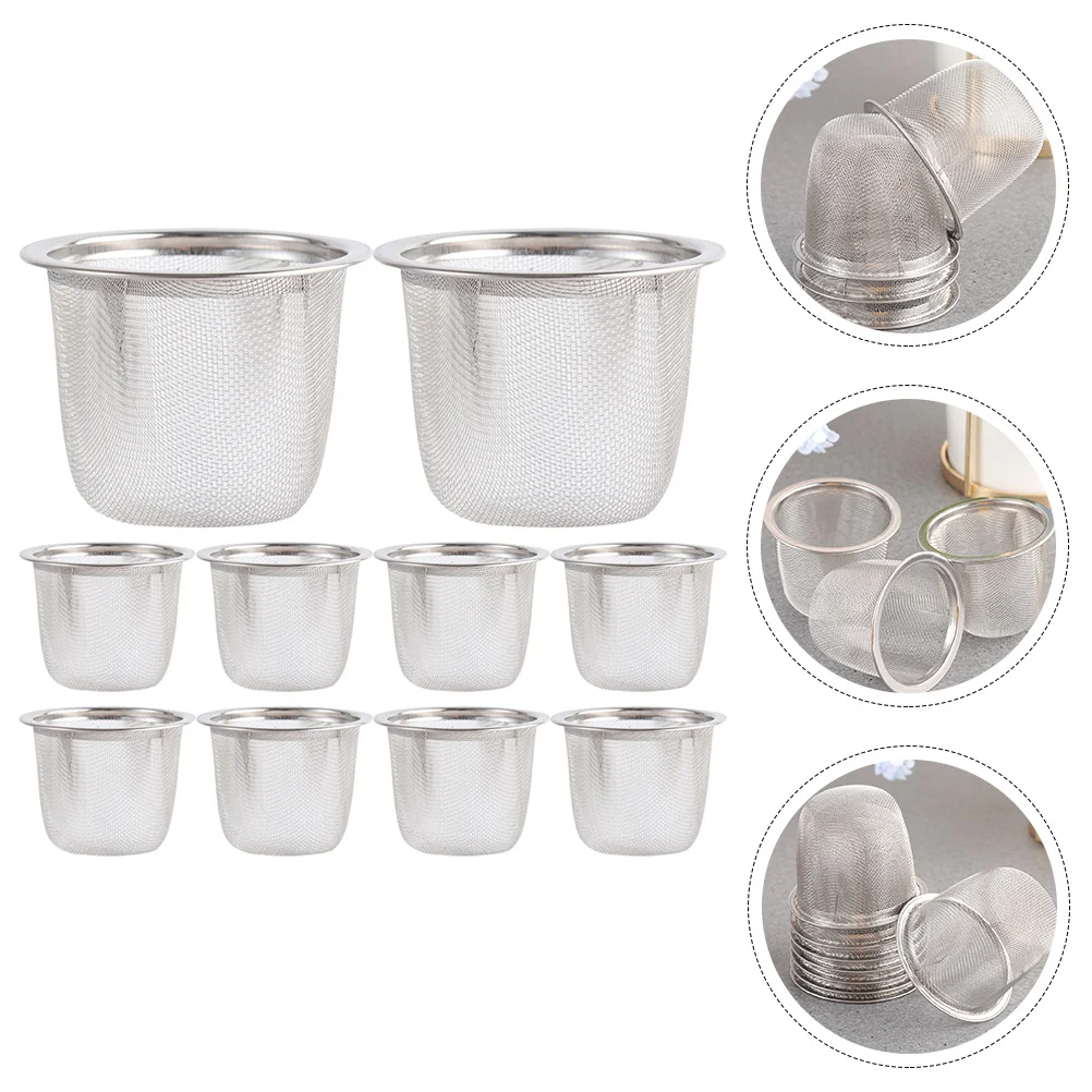 

10Pcs Stainless Steel Tea Infuser Mesh Strainer Coffee Tea Filter Tea Pot Accessories