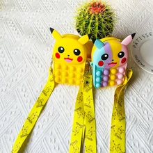 

New Pokemon Pikachu Daisney Coin Purse Pop It Fidget Toys Push Bubble Children Sensory Toy Anti Stress Squeeze Toys for Kid Gift