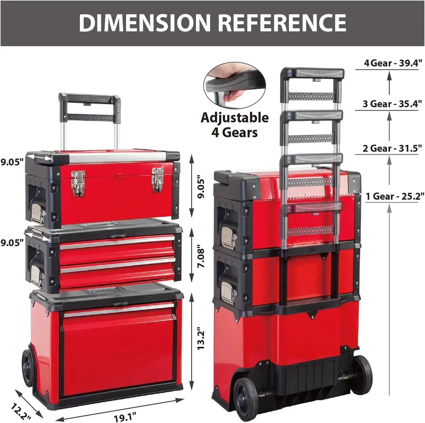 Furniture supplies BIG RED TRJF-C305ABD Torin Garage Workshop Organizer: Portable Steel and Plastic Stackable Rolling Upright Tr 2