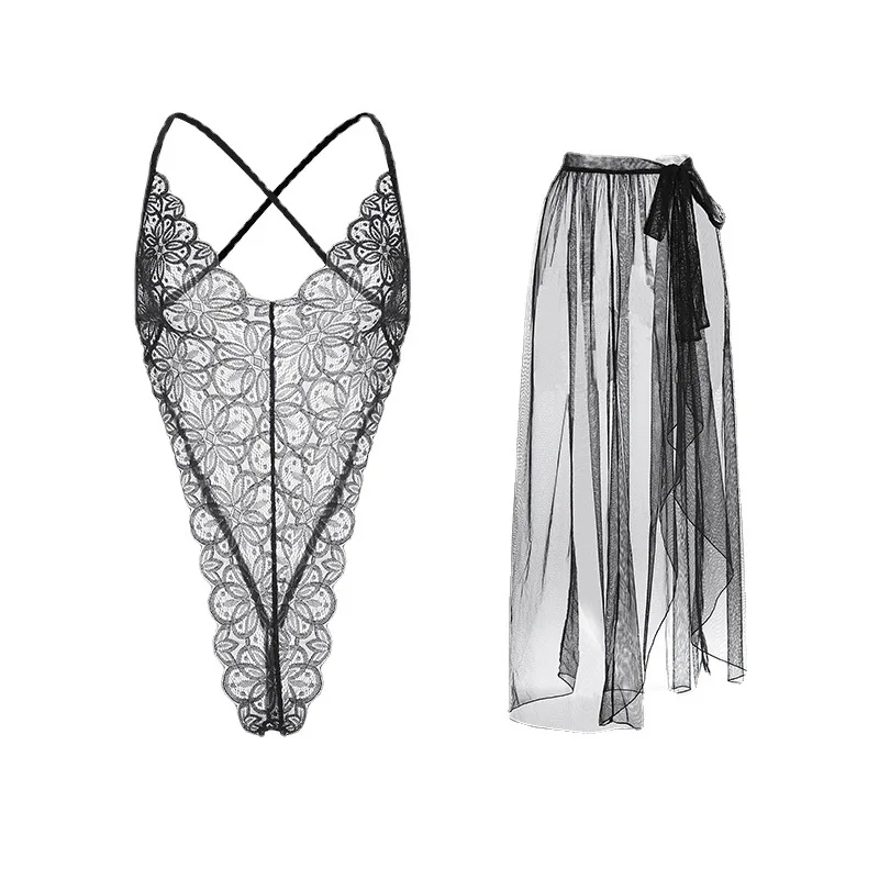 Womens Underwear Sleeveless Sexy Lace See Through Porn Sleep Wear Night Dress DeepV Backless Night Gown Lingerie Porno Sleepwear