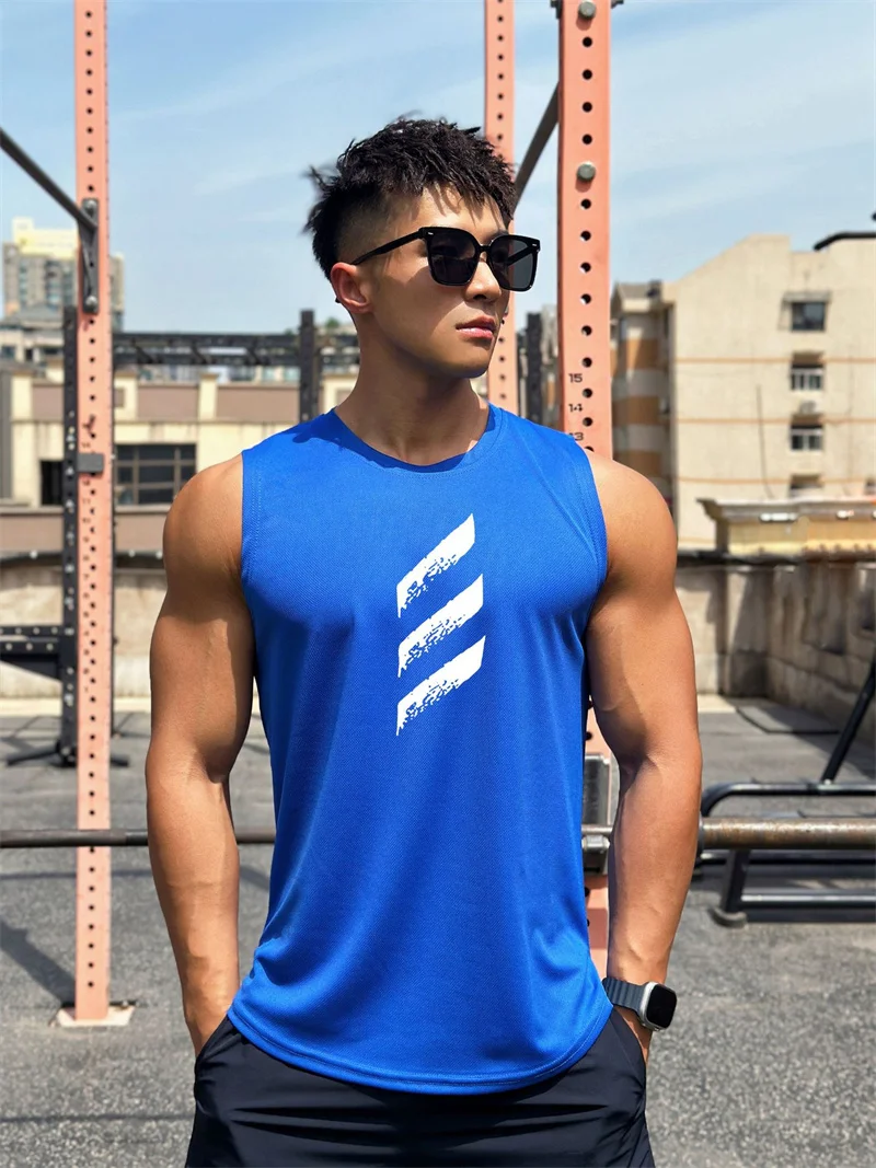 Men's Pullover Round Neck Mesh Tank Top Sports Fitness running Top Sleeveless Quick Drying Tank bodybuilding tank tops,sports tank tops,tank tops