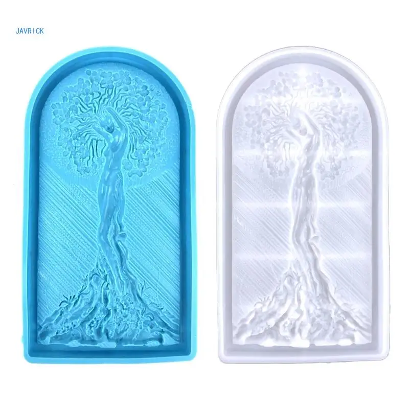 Woman Big Tree Ornament Crafts Silicone Mold Jewelry Epoxy Casting Jewelry Tool Making Resin Diy Craft Home Decoration super big deep tray mold rectangle plate epoxidharz formen fruit disc tea tray epoxy mallen for craft making casting molds tool