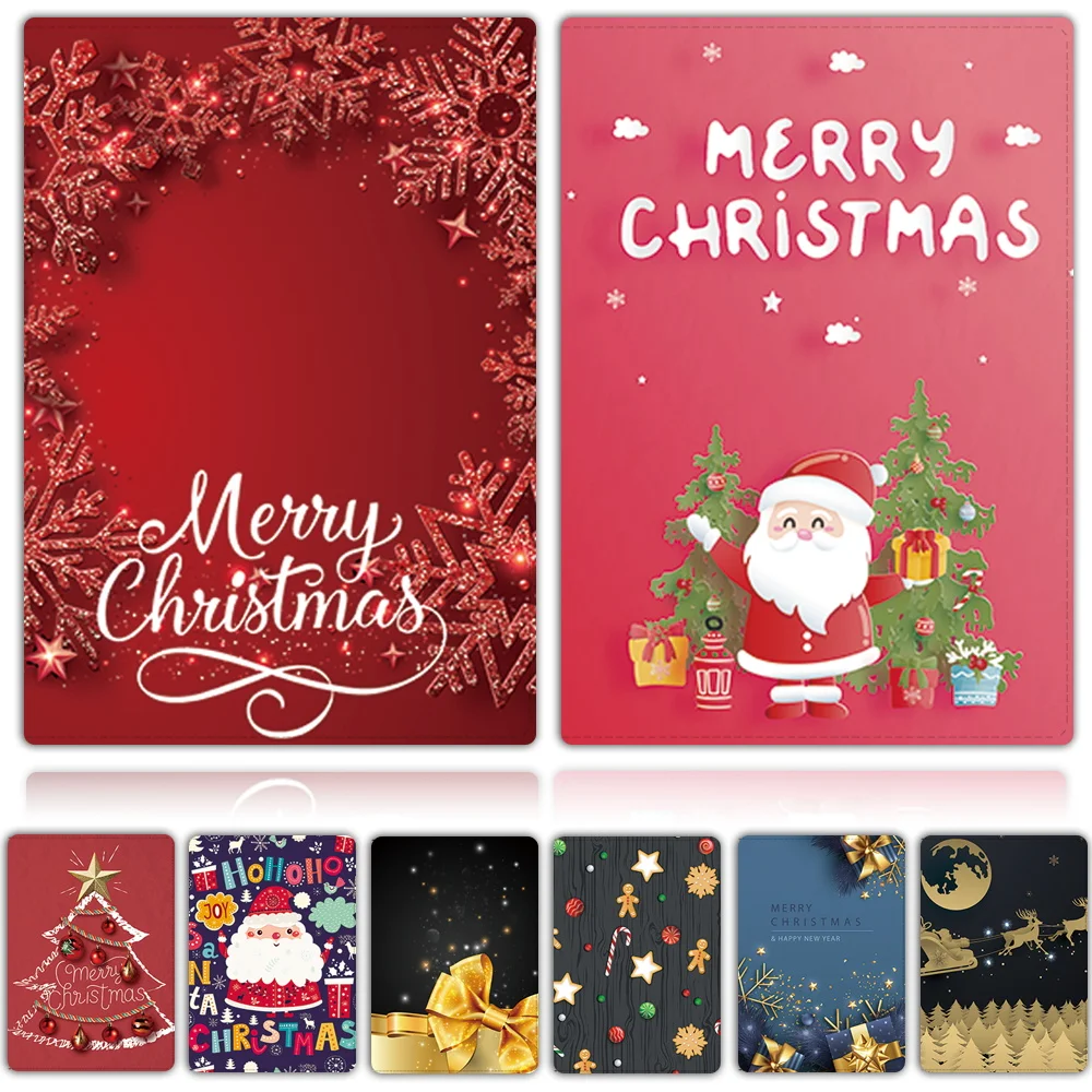 

Christmas Series Map Passport Cover Wallet Bag Letter Unisex Pu Leather Id Address Holder Portable Boarding Travel Accessories