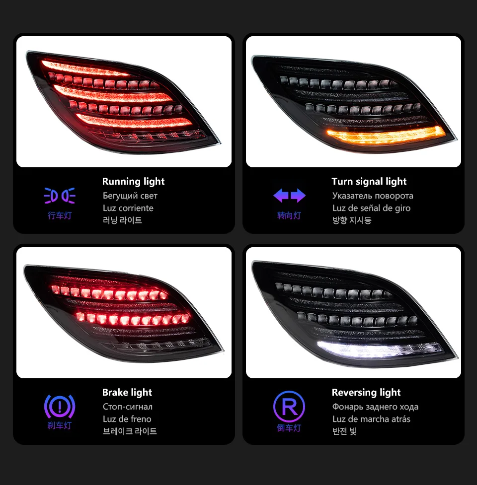 AKD Tail Lamp for W251 R Class LED Tail Light 2010-2017 R300 R350 R400 R500 Rear Fog Brake Turn Signal Automotive Accessories