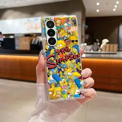 Transparent Soft Phone Cover with Funny The Simpsons Design for Galaxy Z Fold4 (Mix01)